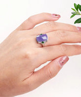 Mode Lila Sterling Silber Overgild Edelstein Ringe